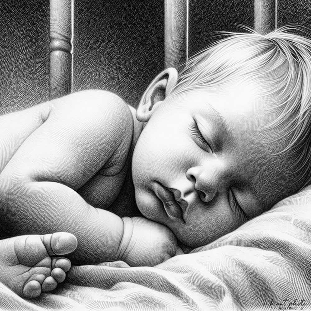Zeichnung Baby Schlaf